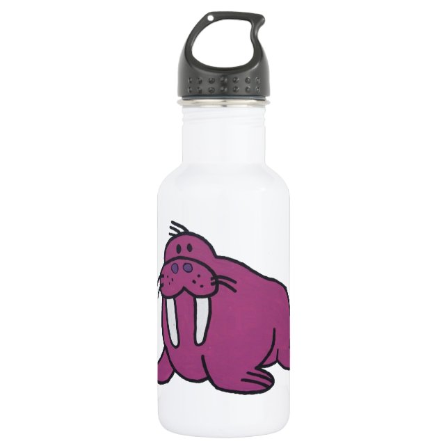 Botella De Agua Personalizado Natural Cute Purple Ocean Walrus Kid (Anverso)