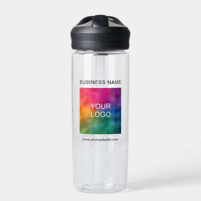 Botella De Agua Personalizado Nombre comercial Logotipo Url Código (Delante)