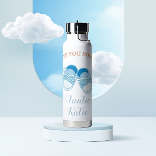 Botella De Agua Personalizado Nombre del bebé Zapatos azules