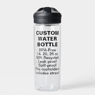 Botella de agua personalizado + Paja (BPA BPS BPF