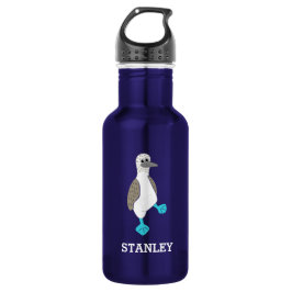 Botella De Agua Personalizado personalizado de pájaro con pies azu
