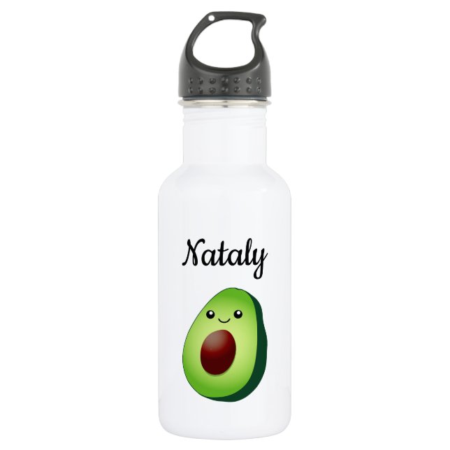 Botella De Agua personalizado personalizado del aguacate verde lin (Anverso)