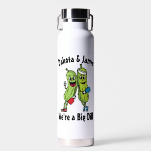 Botella De Agua Personalizado Pickle Pair Pickleball Team Big Dill