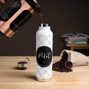 Botella De Agua Personalizado Piloto de graduación de la Escuela d