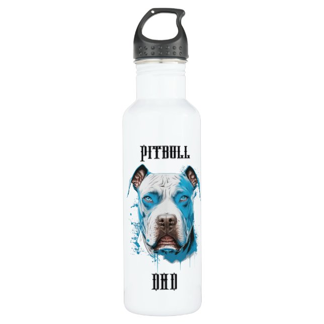 Botella De Agua Personalizado Pitbull Dad (Anverso)