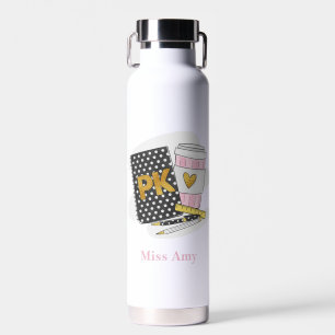 Botella De Agua Personalizado predocente de bolsillo negro café d