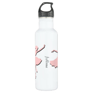 Botella De Agua Personalizado rosado del baile del ballet