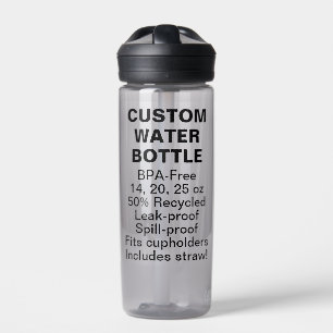 Botella de agua personalizado sin BPA 20oz CHARCOA