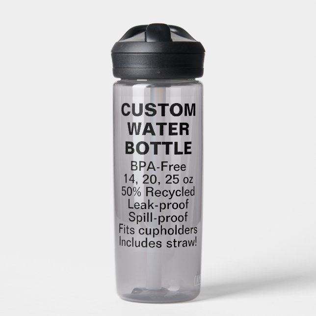 Botella de agua personalizado sin BPA 20oz CHARCOA (Delante)