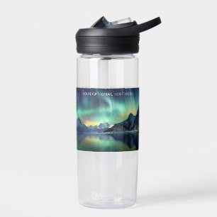 Botella De Agua Personalizado Texto Aurora Borealis