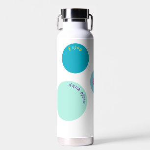 Botella De Agua Personalizado Texto Círculos de monograma personal