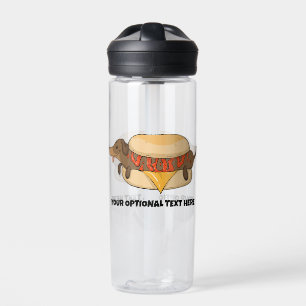 Botella De Agua Personalizado Texto Perro caliente