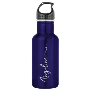 Botella De Agua Personalizado Tu Nombre Bodas Escritura Azul