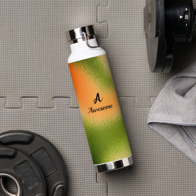 Botella De Agua Personalizado Wild Rusty Verde Oliva (Gimnasio (girado))