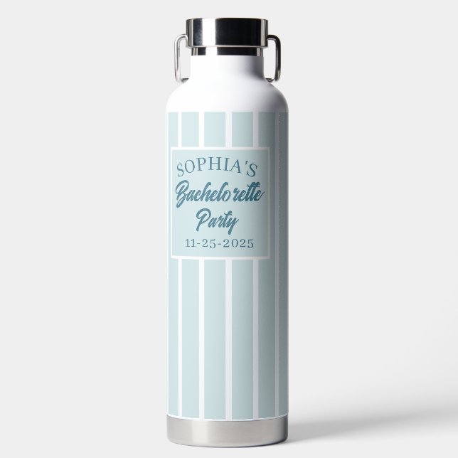 Botella De Agua Personalizados modernos Bachelorette Party Name Da (Delantero)