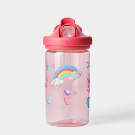 Botella De Agua Personalizan los niños del arco iris de Unicornio
