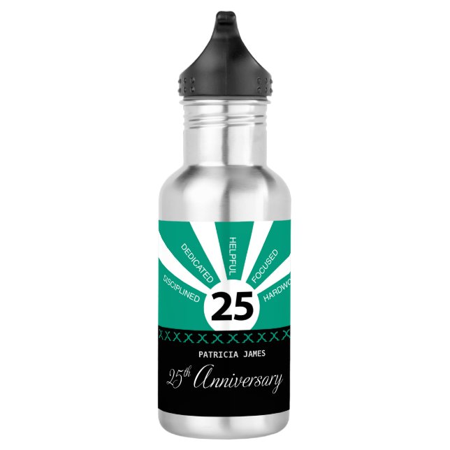 Botella De Agua Personalizar, 25º Aniversario del Empleado (Derecha)