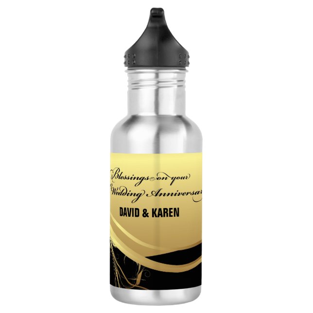 Botella De Agua Personalizar, 50 aniversario Boda Religioso (Derecha)