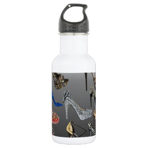 Botella De Agua Personalizar del collage de los tacones altos del