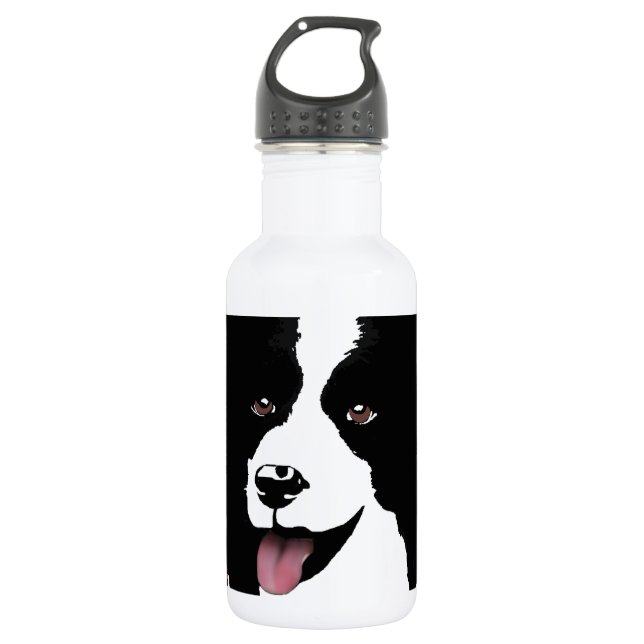 Botella De Agua Personalizar del mascota del arte pop del perro (Anverso)