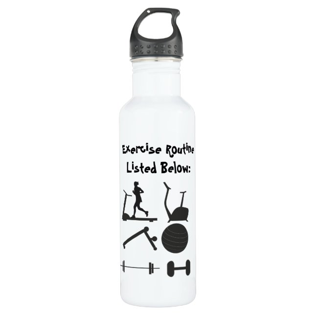 Botella De Agua Personalizar ejercicio Rutina Treadmill Sit-up Sta (Anverso)