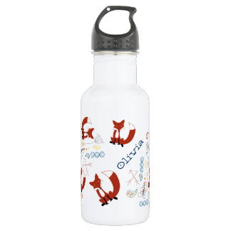 Botella De Agua Personalizar el modelo moderno de Fox Woodland