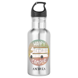 Botella De Agua PERSONALIZAR IT Happy Camper Fun RV Sunset Motorho