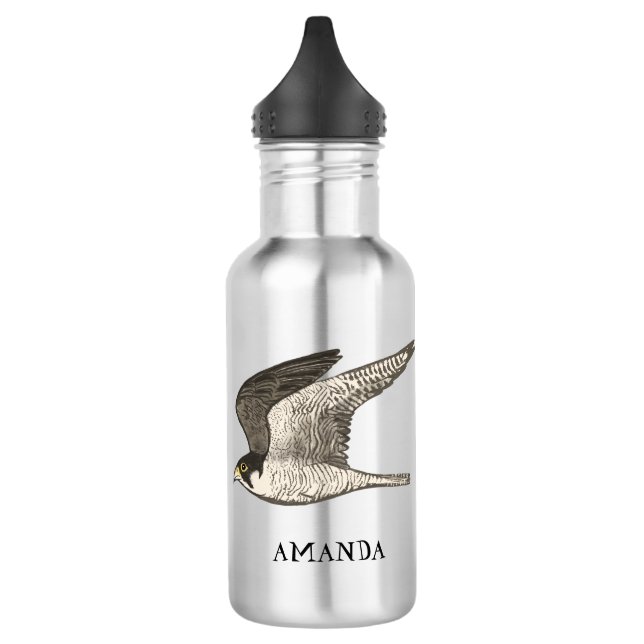 Botella De Agua PERSONALIZAR IT Peregrine Falcon Flying Fierce Bir (Izquierda)