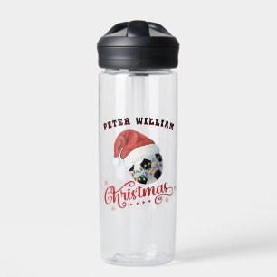 Botella De Agua Personalizar Nombre Santa Navidades Fútbol