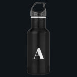 Botella De Agua Personalizar, personalizar letra inicial de alfabe<br><div class="desc">Personalizar,  personalizar letra inicial alfabeta botella de agua de acero inoxidable letra blanca</div>