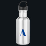 Botella De Agua Personalizar, personalizar letra inicial de alfabe<br><div class="desc">Personalizar,  personalizar letra inicial alfabeta botella de agua de acero inoxidable carta azul</div>