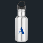 Botella De Agua Personalizar, personalizar letra inicial de alfabe<br><div class="desc">Personalizar,  personalizar letra inicial alfabeta botella de agua de acero inoxidable carta azul</div>