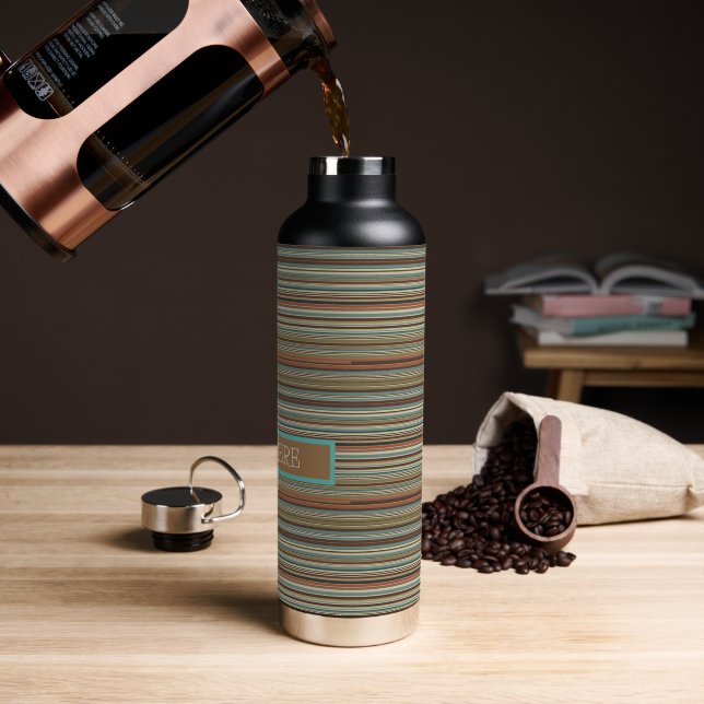 Botella De Agua Personalizar tachado (Café)