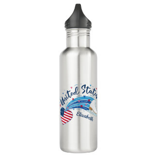 Botella De Agua Personalized American Figure Skating Water Bottle