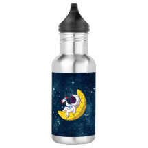 Personalized Astronaut on Moon with Rocket