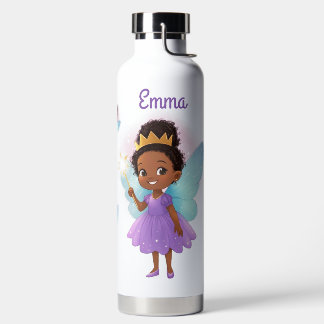 Botella De Agua Personalized Black Fairy Girl Water Bottle