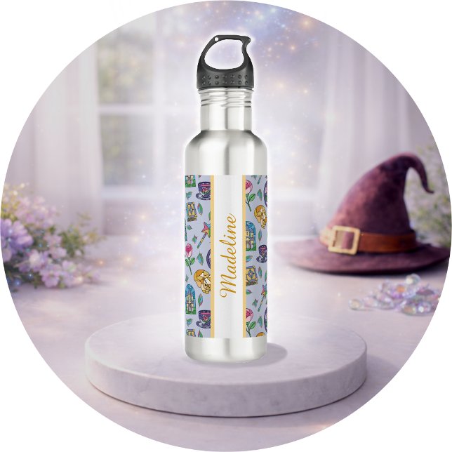 Botella De Agua Personalized Cats Beauty and the Beast Book Girl (Subido por el creador)