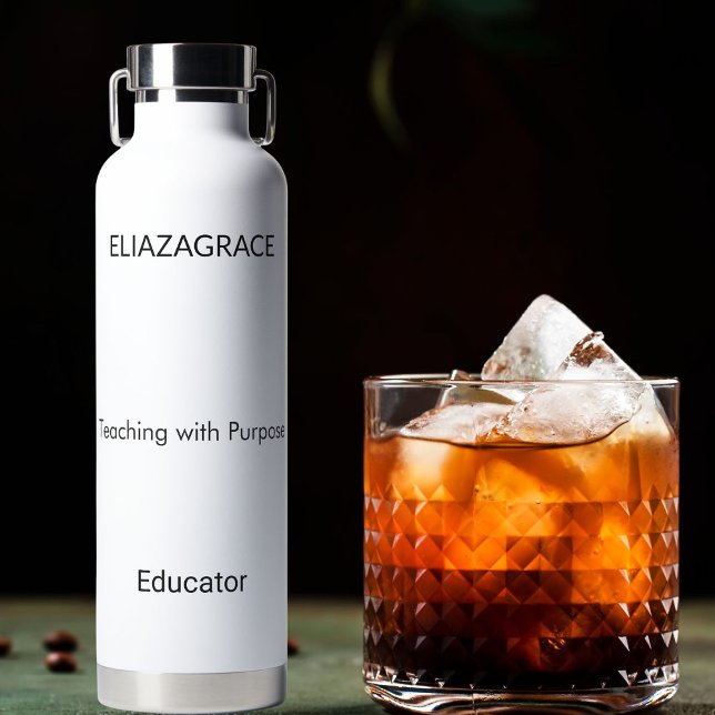 Botella De Agua Personalized Cute Name Quote Confident Teacher (Subido por el creador)