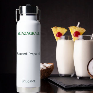 Botella De Agua Personalized  Elegant Cute Classic Teacher Focus