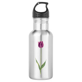 Botella De Agua Personalized Elegant Purple Tulip