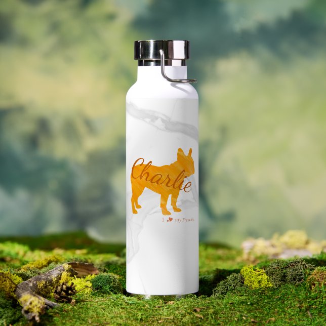 Botella De Agua Personalized French Bulldog Pastel  - Frenchie (Al aire libre (girado))