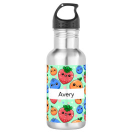 Botella De Agua Personalized Green Smiling Fruit