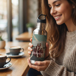 Botella De Agua Personalized happy holidays family photo water