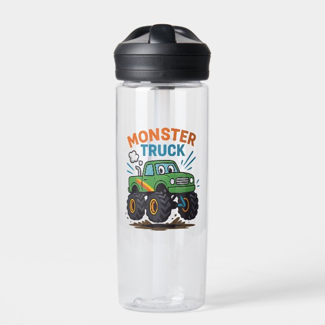 Botella De Agua  Personalized Monster Truck Kids Water Bottle (Delante)