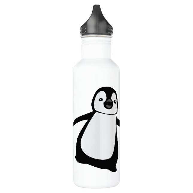 Botella De Agua Personalized Name Cute Peeking Penguin (Izquierda)