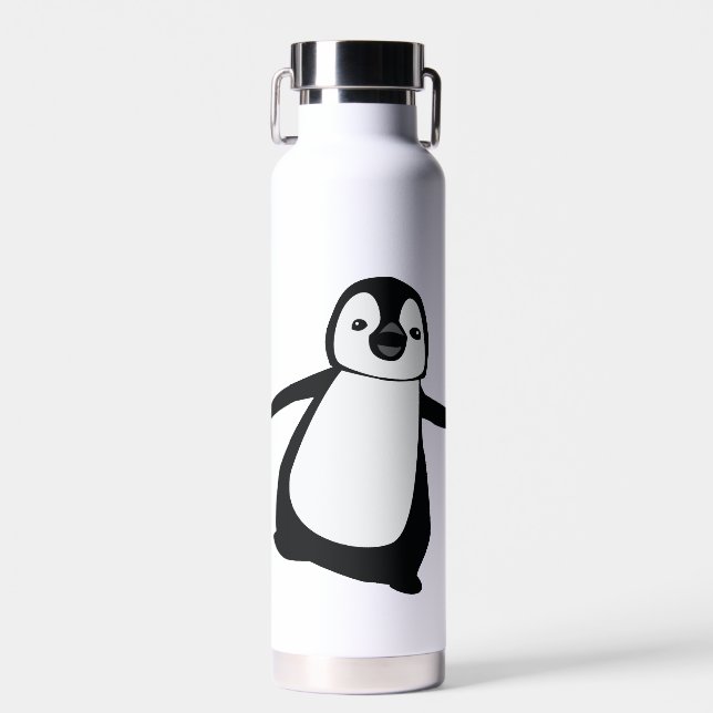 Botella De Agua Personalized Name Cute Peeking Penguin (Delantero)