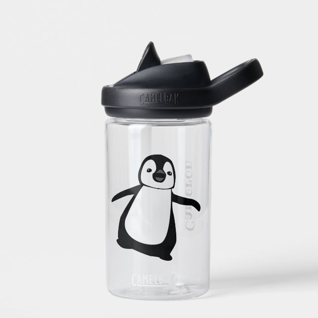 Botella De Agua Personalized Name Cute Peeking Penguin (Izquierdo)