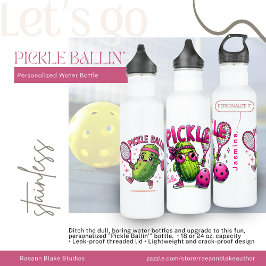 Botella De Agua Personalized "Pickle Ballin'" Water Bottle