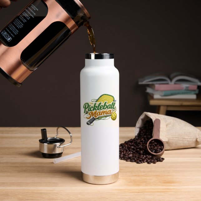 Botella De Agua Personalized Pickleball Mama Insulated  (Café (girado))
