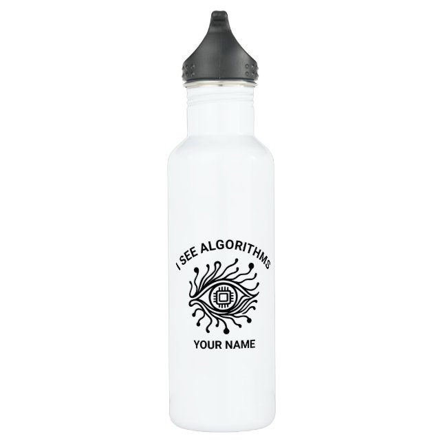 Botella De Agua Personalized Tech Water Bottle with Custom Text (Derecha)